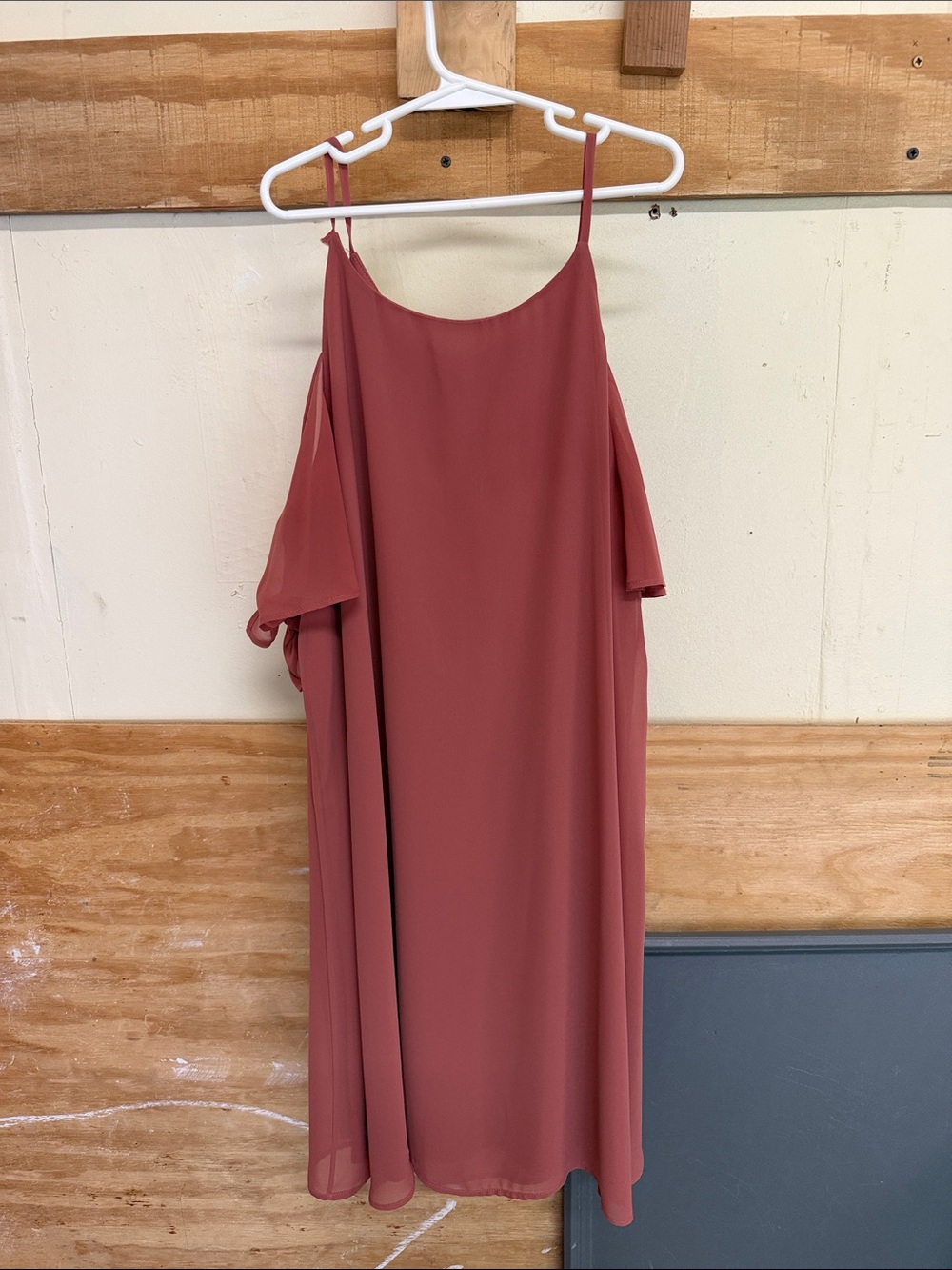 Women's Cold-Shoulder Slip Dress in Dusty Rose